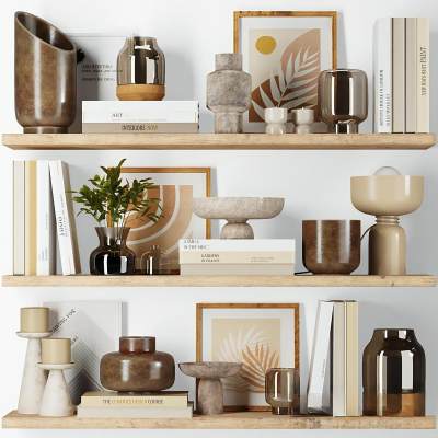 现代书籍花瓶装饰摆件